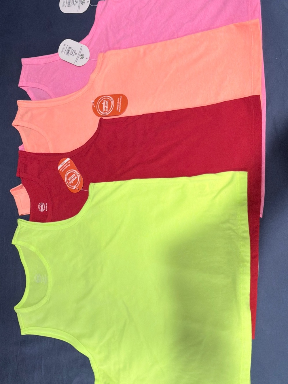 wonder nation Neon Yellow, Red, Coral, Peach & Pink Tank Top Set